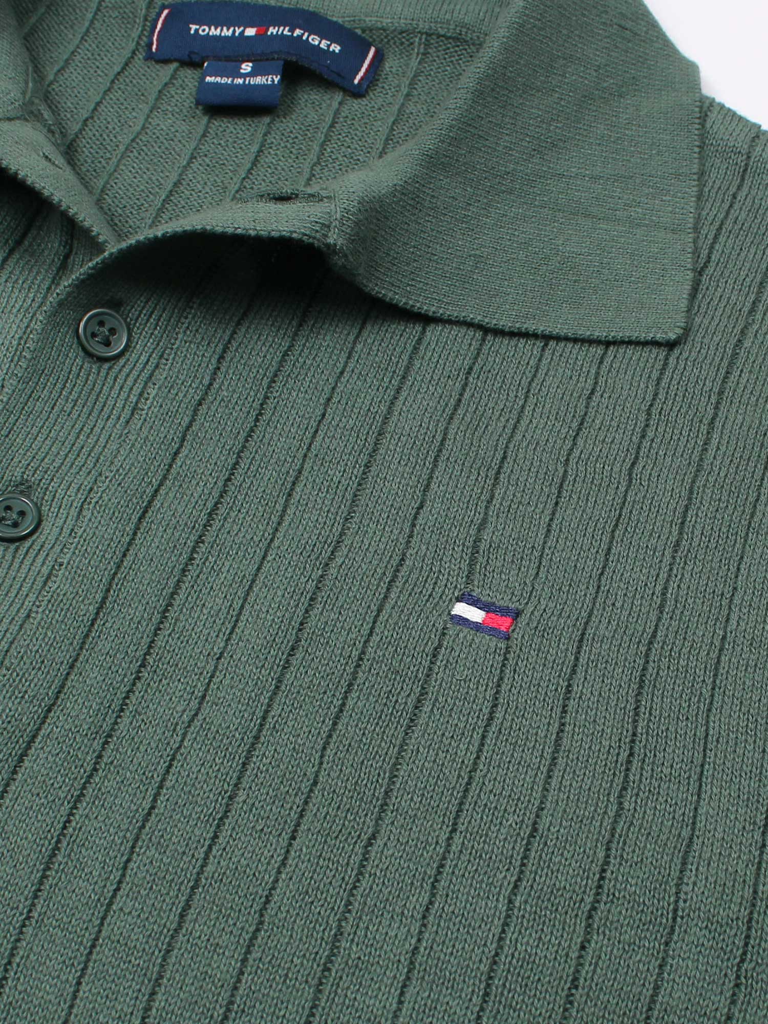 Th knit polo- British green