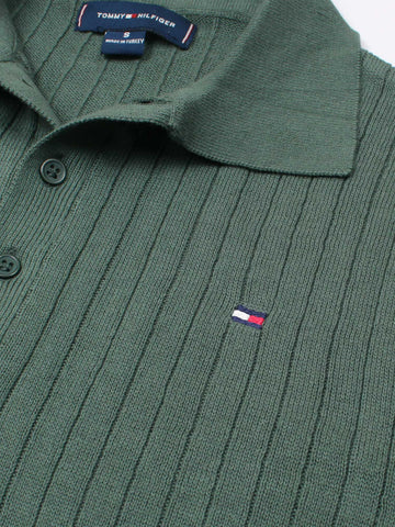 Th knit polo- British green