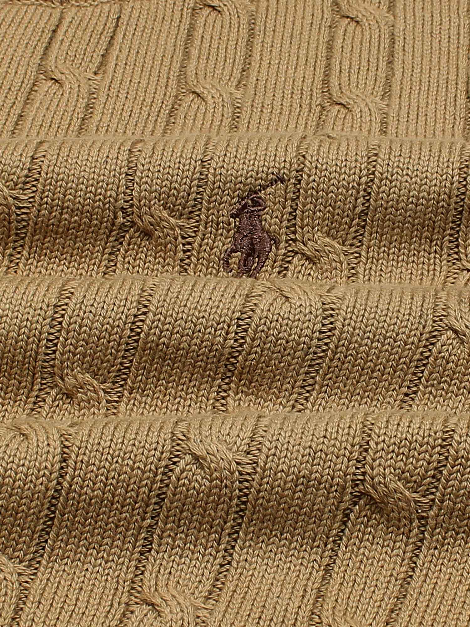 RL Cable-Knit Cotton Sweater (camel)