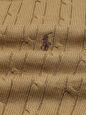 RL Cable-Knit Cotton Sweater (camel)