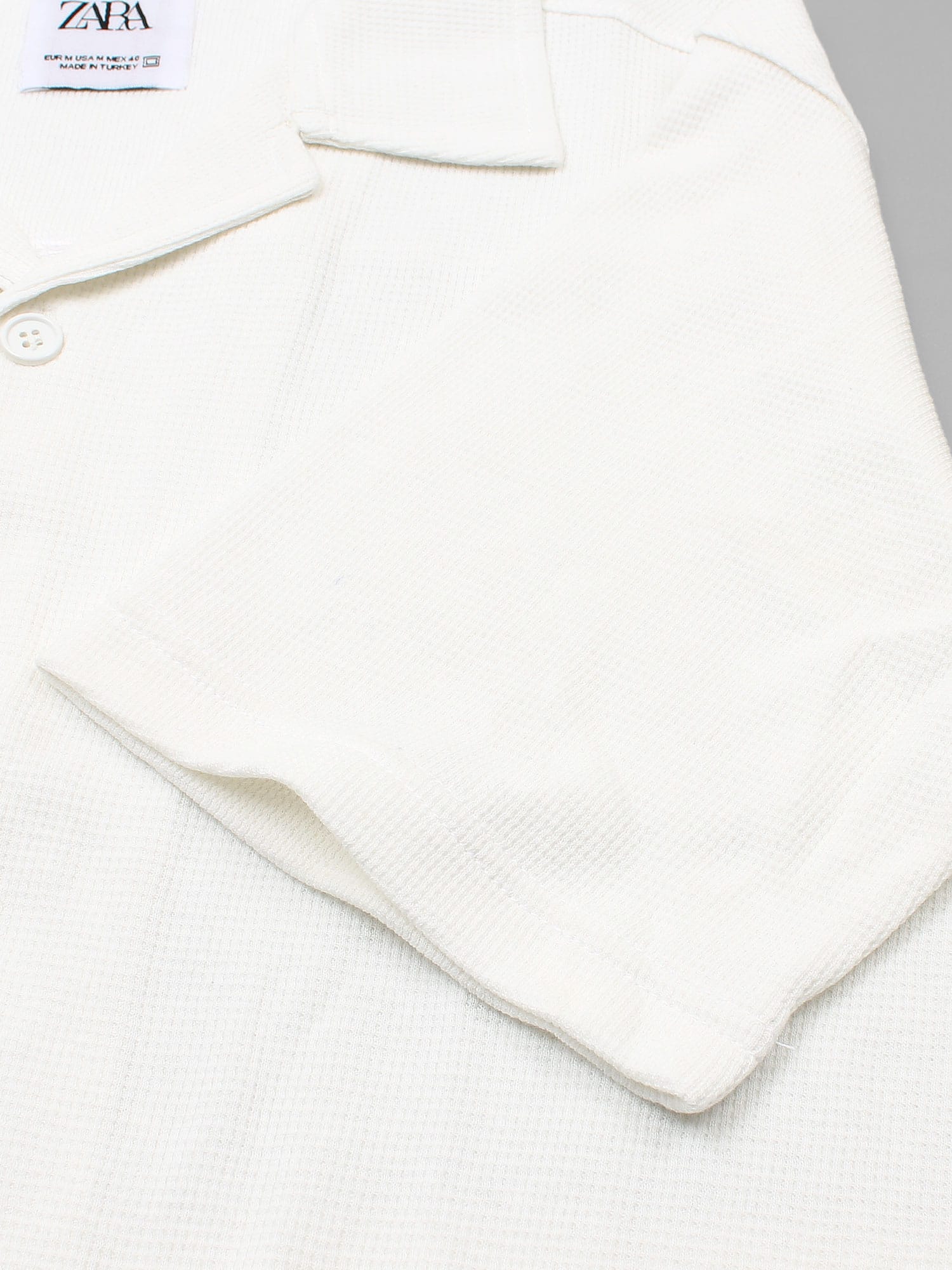 Brandahub polo shirts Premium Zr Waffle knit Resort collar shirt-(milky white)