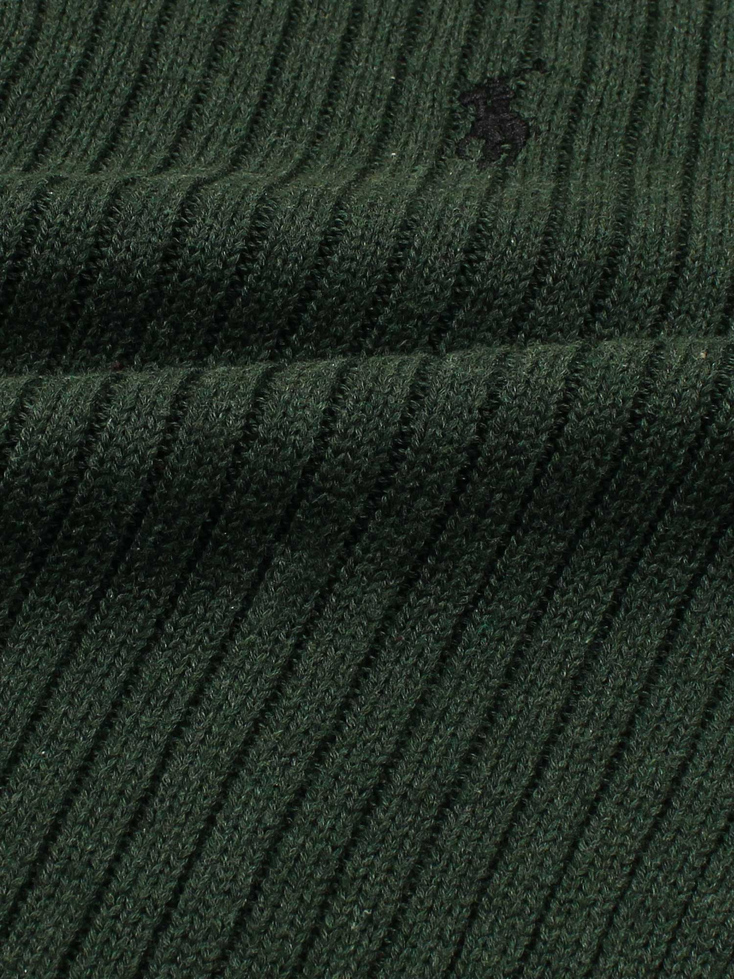 RL Rib Knit Half Zipper Cotton Sweater (british green)