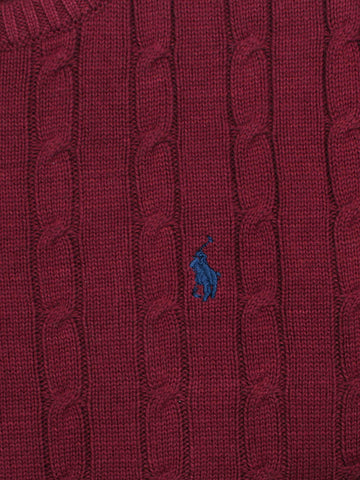 Brandahub sweaters RL Cable-Knit Cotton Sweater (maroon)