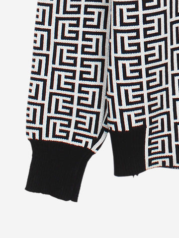 The Labyrinth Monogram Knit Set (Black & White)