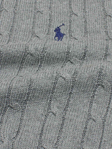 RL Cable-Knit Cotton Sweater (heather grey)