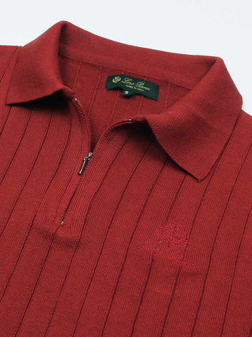 LP knit polo-red