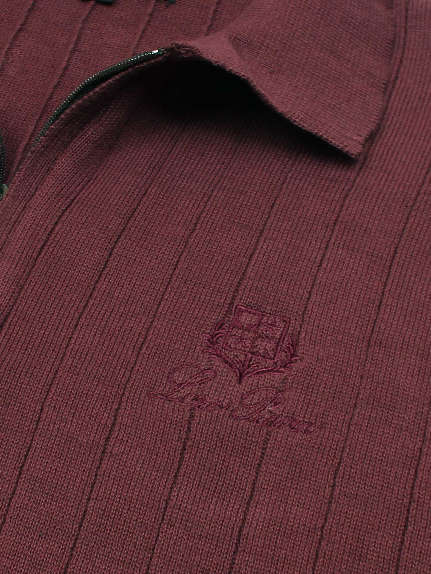 LP knit polo-maroon