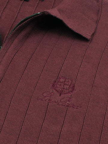 LP knit polo-maroon