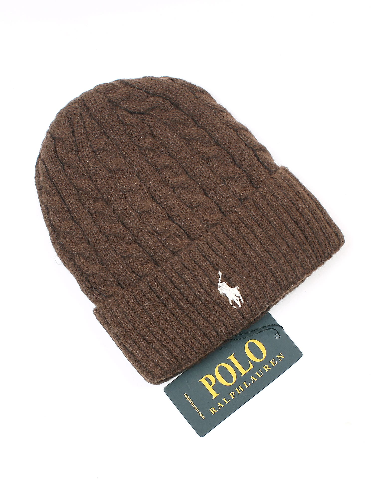 brandahub caps free size Rl Cable Knit Beanie (Brown)