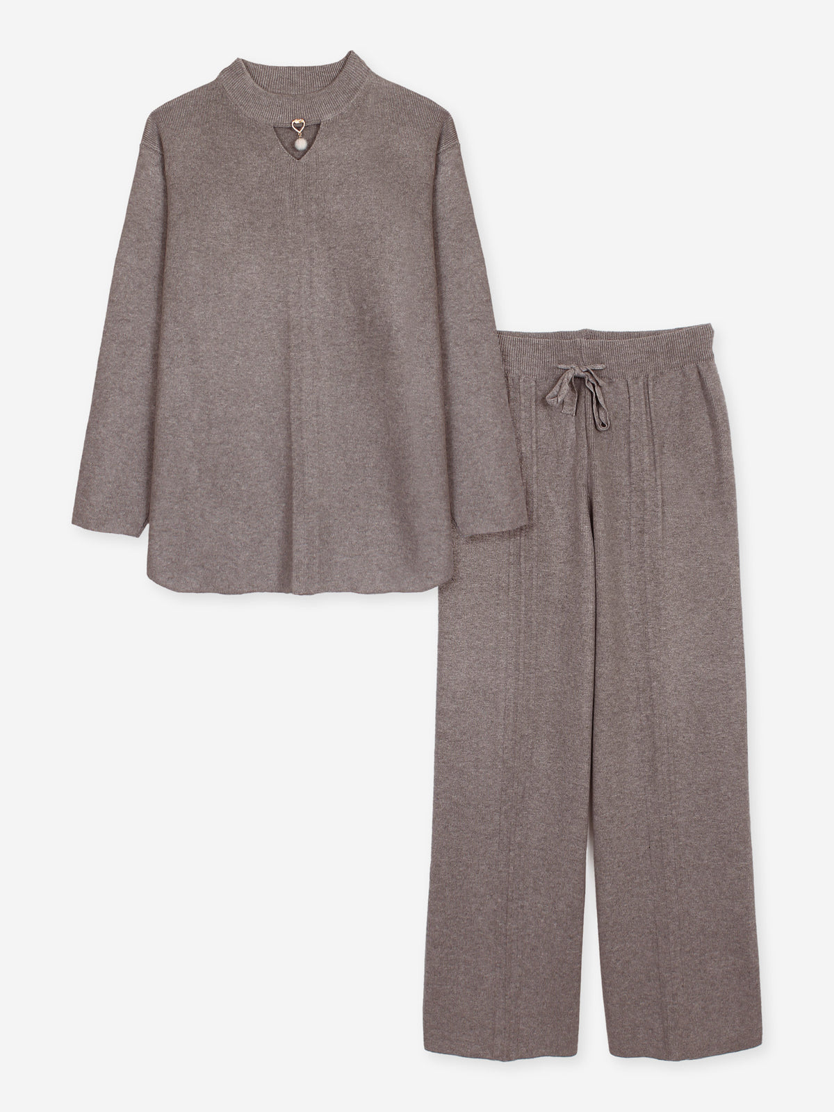 The Sweetheart Ribbed Knit Set (brown)