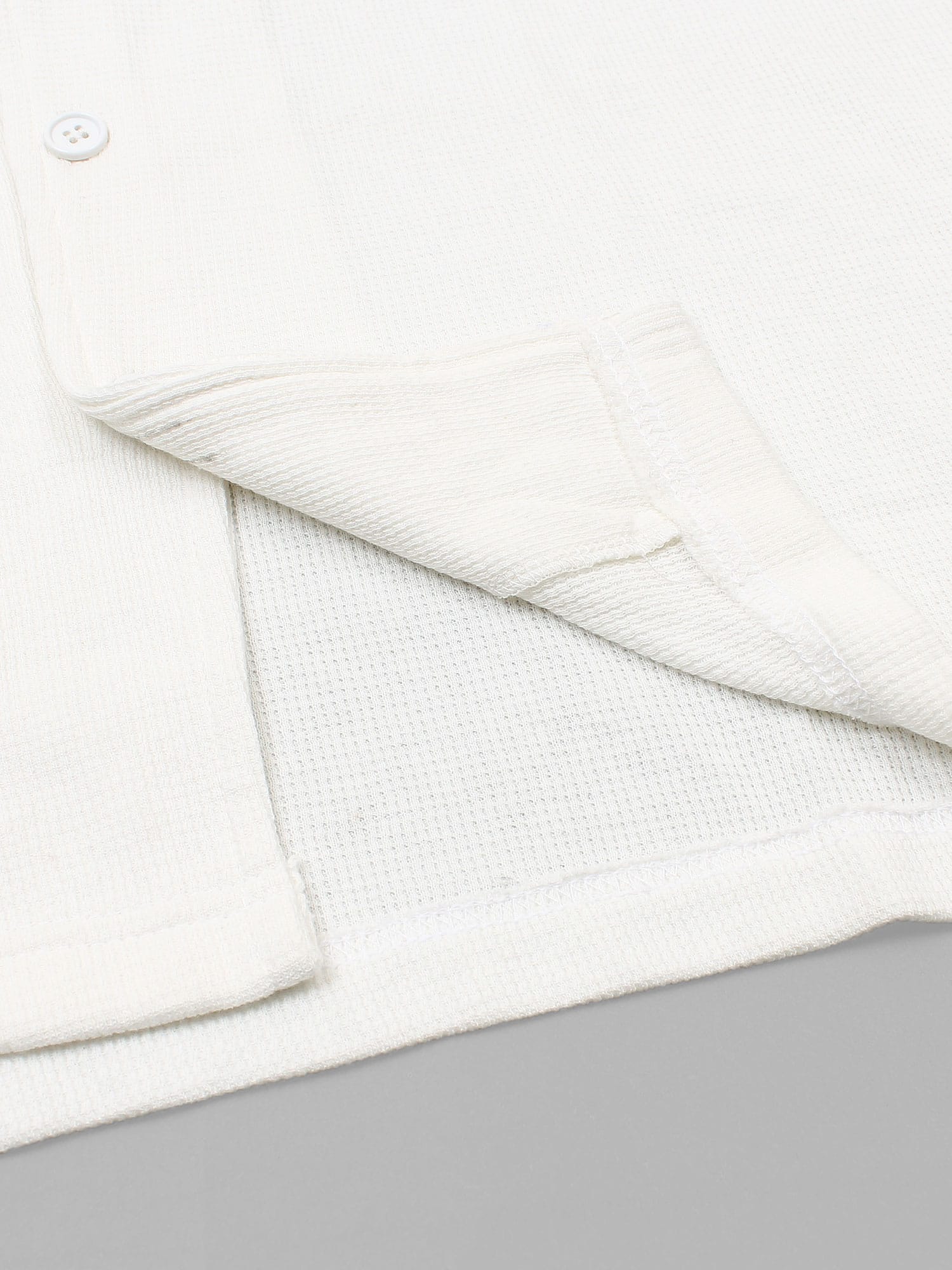 Brandahub polo shirts Premium Zr Waffle knit Resort collar shirt-(milky white)