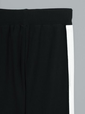 The Commodore Tipped Knit Blazer Set (black)