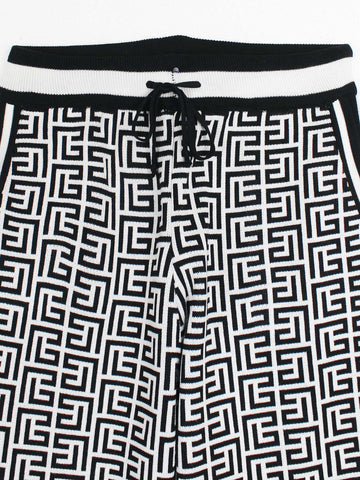The Labyrinth Monogram Knit Set (Black & White)