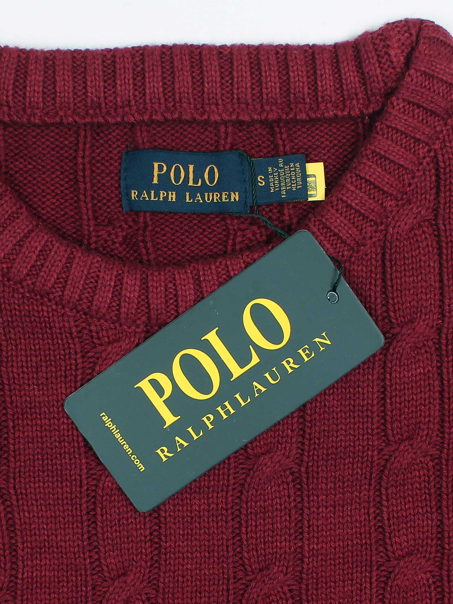 Brandahub sweaters RL Cable-Knit Cotton Sweater (maroon)