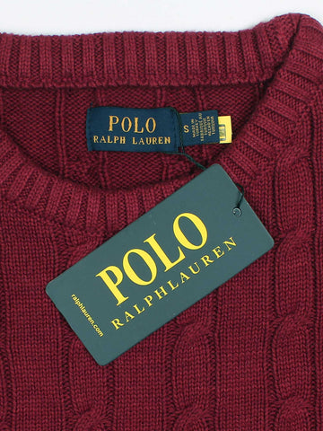 Brandahub sweaters RL Cable-Knit Cotton Sweater (maroon)