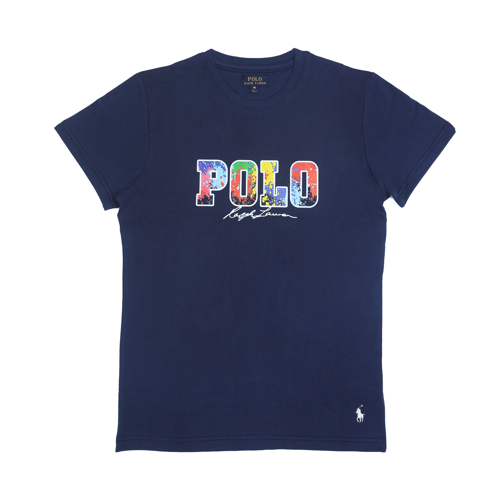 PRL printed T Shirt-navy blue