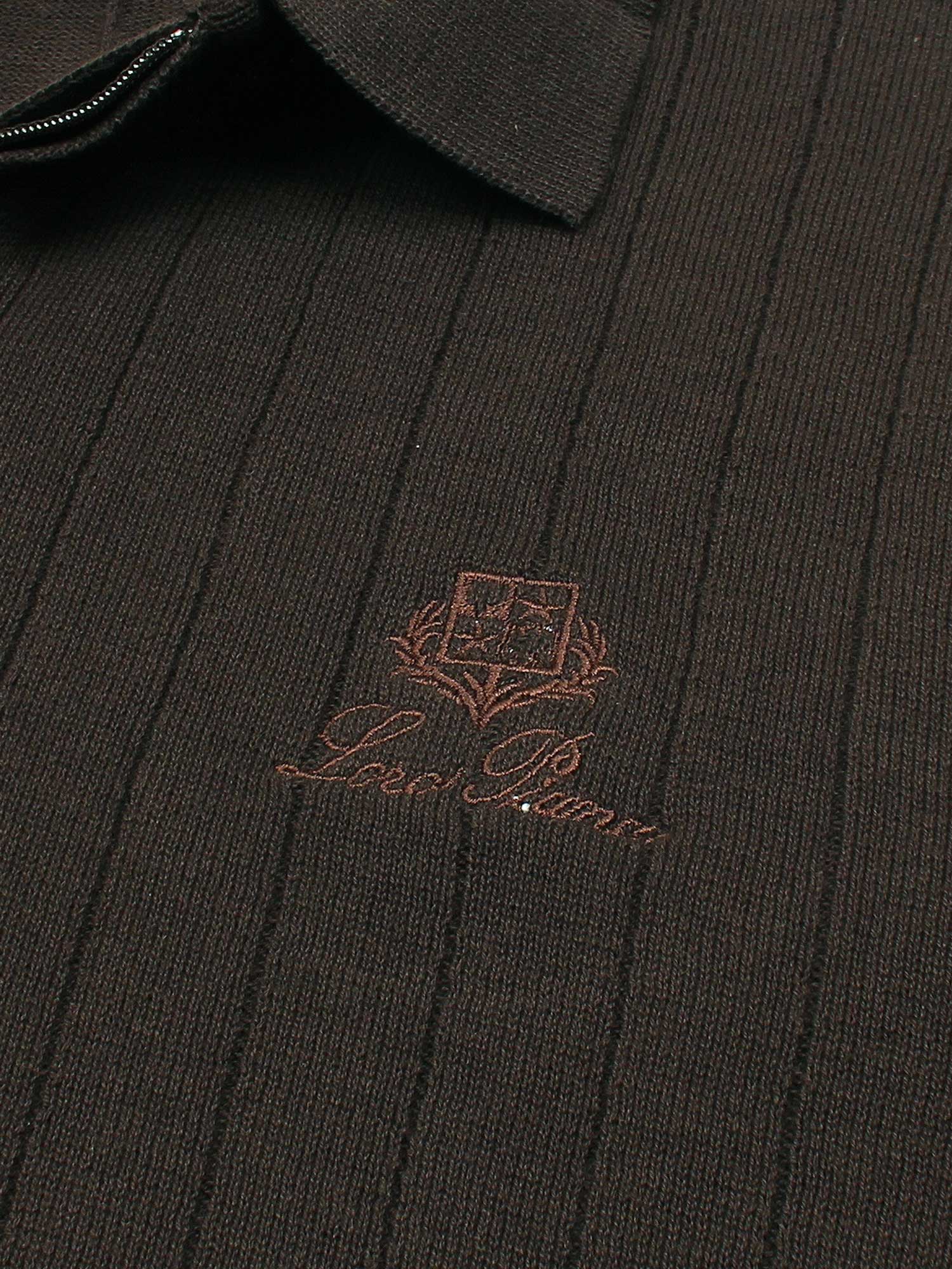LP knit polo-brown