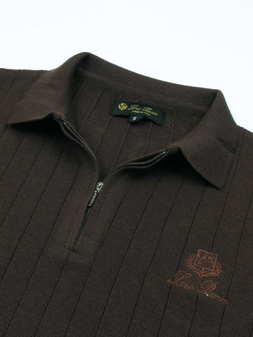 LP knit polo-brown