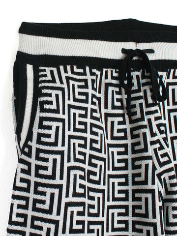 The Labyrinth Monogram Knit Set (Black & White)