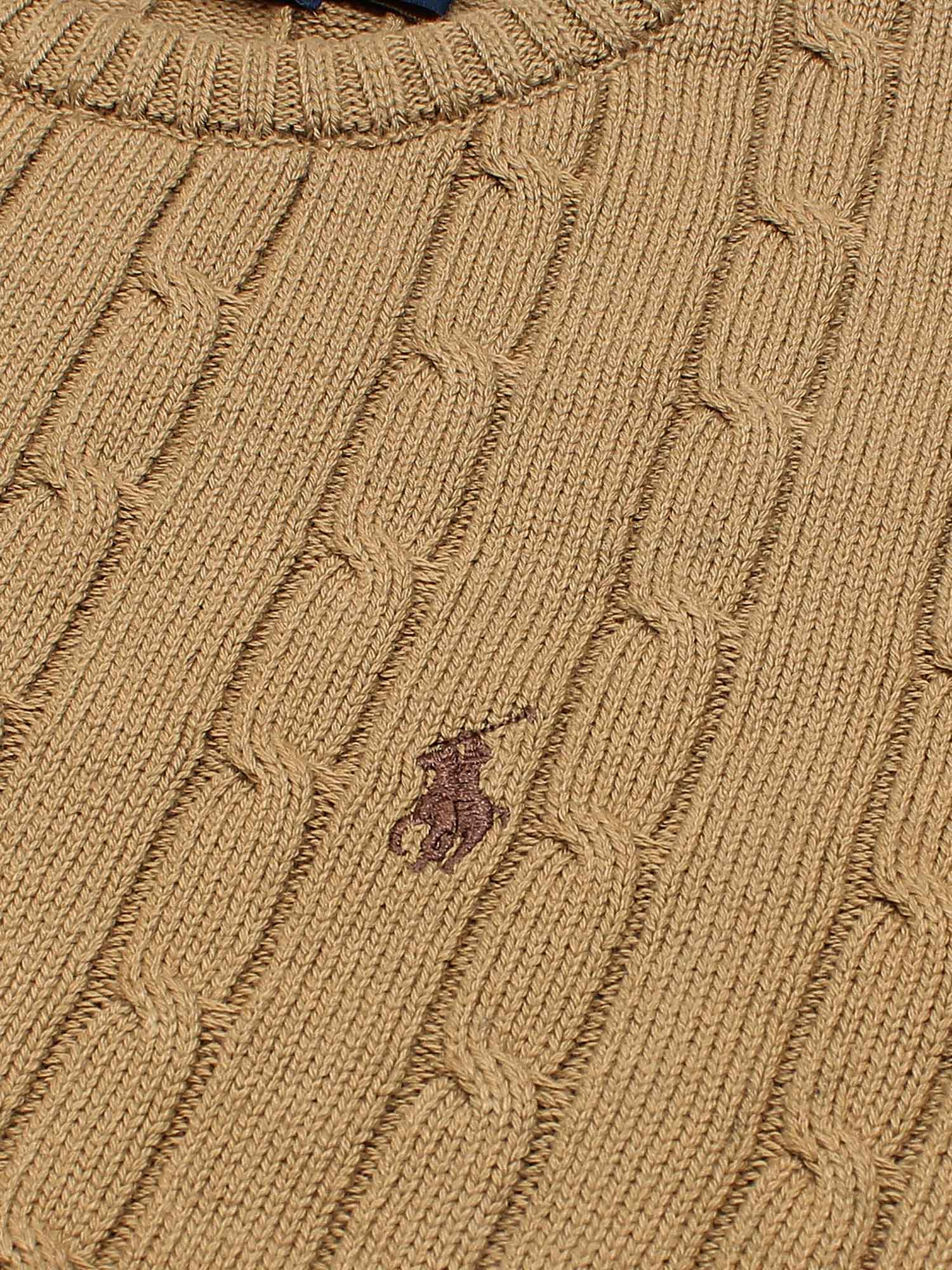 RL Cable-Knit Cotton Sweater (camel)