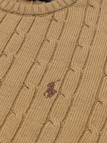 RL Cable-Knit Cotton Sweater (camel)