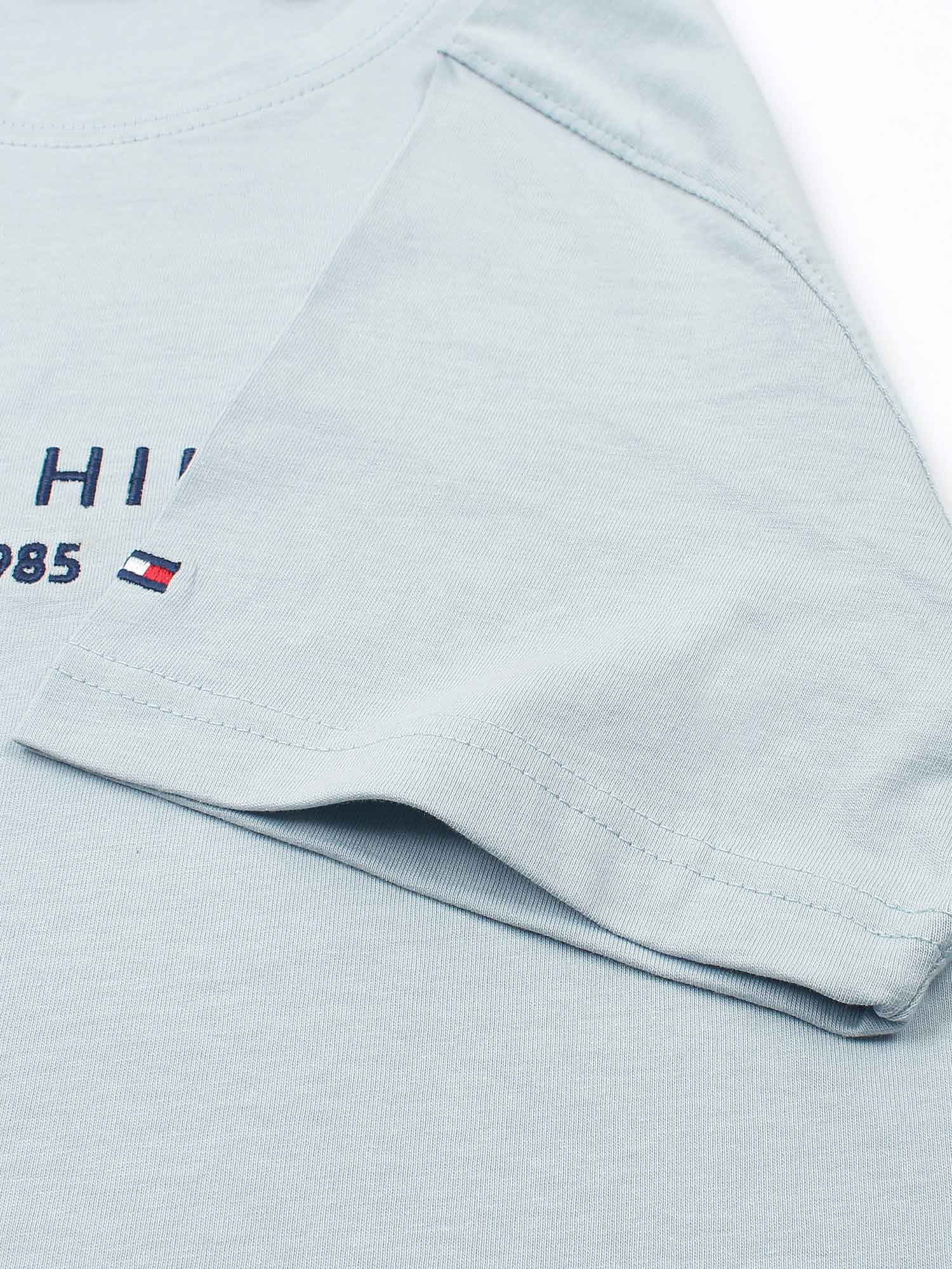 Brandahub T-shirts premium th embroidery t-shirt sky blue