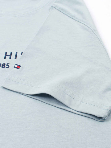 Brandahub T-shirts premium th embroidery t-shirt sky blue
