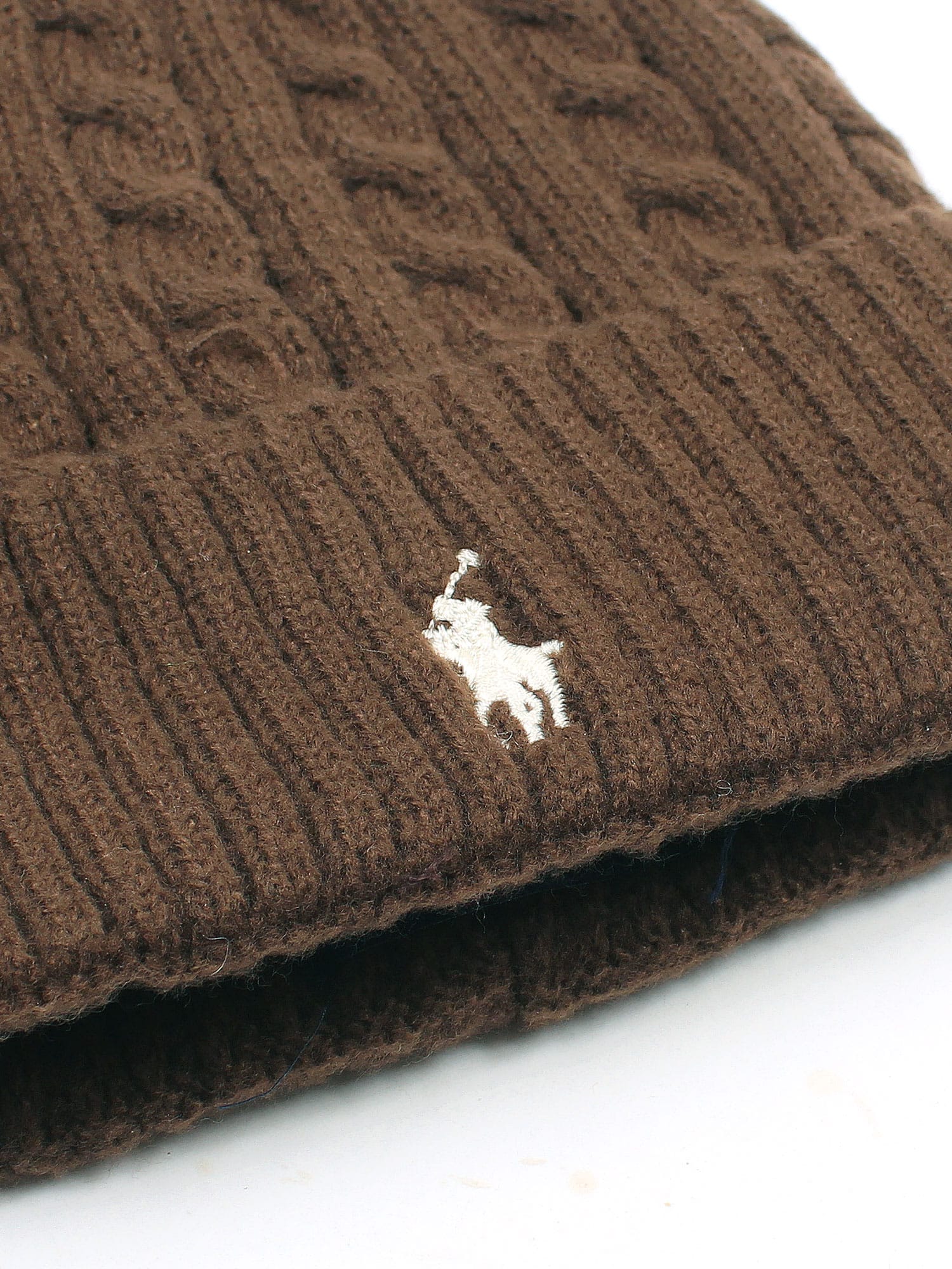 brandahub caps free size Rl Cable Knit Beanie (Brown)