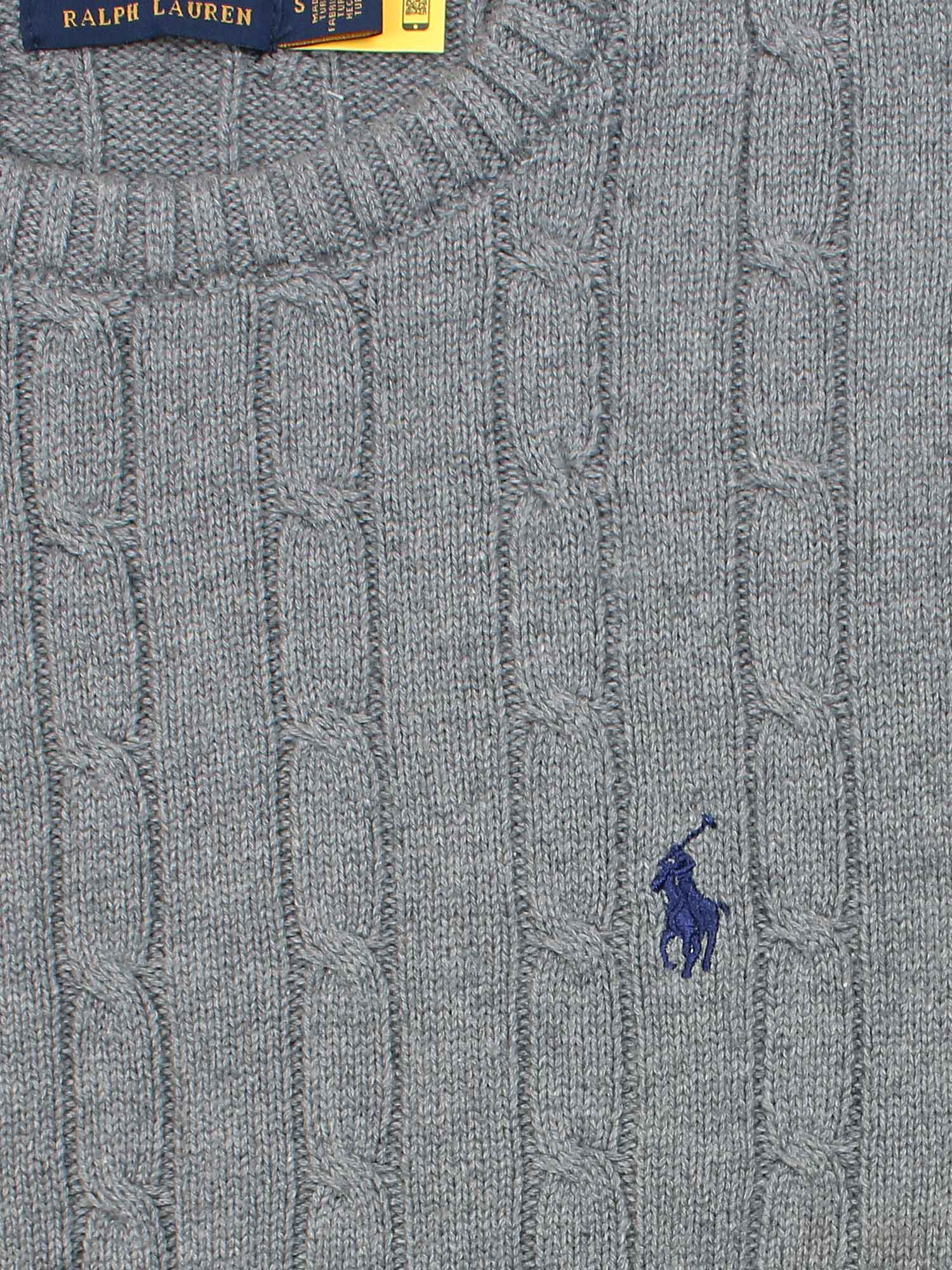 RL Cable-Knit Cotton Sweater (heather grey)