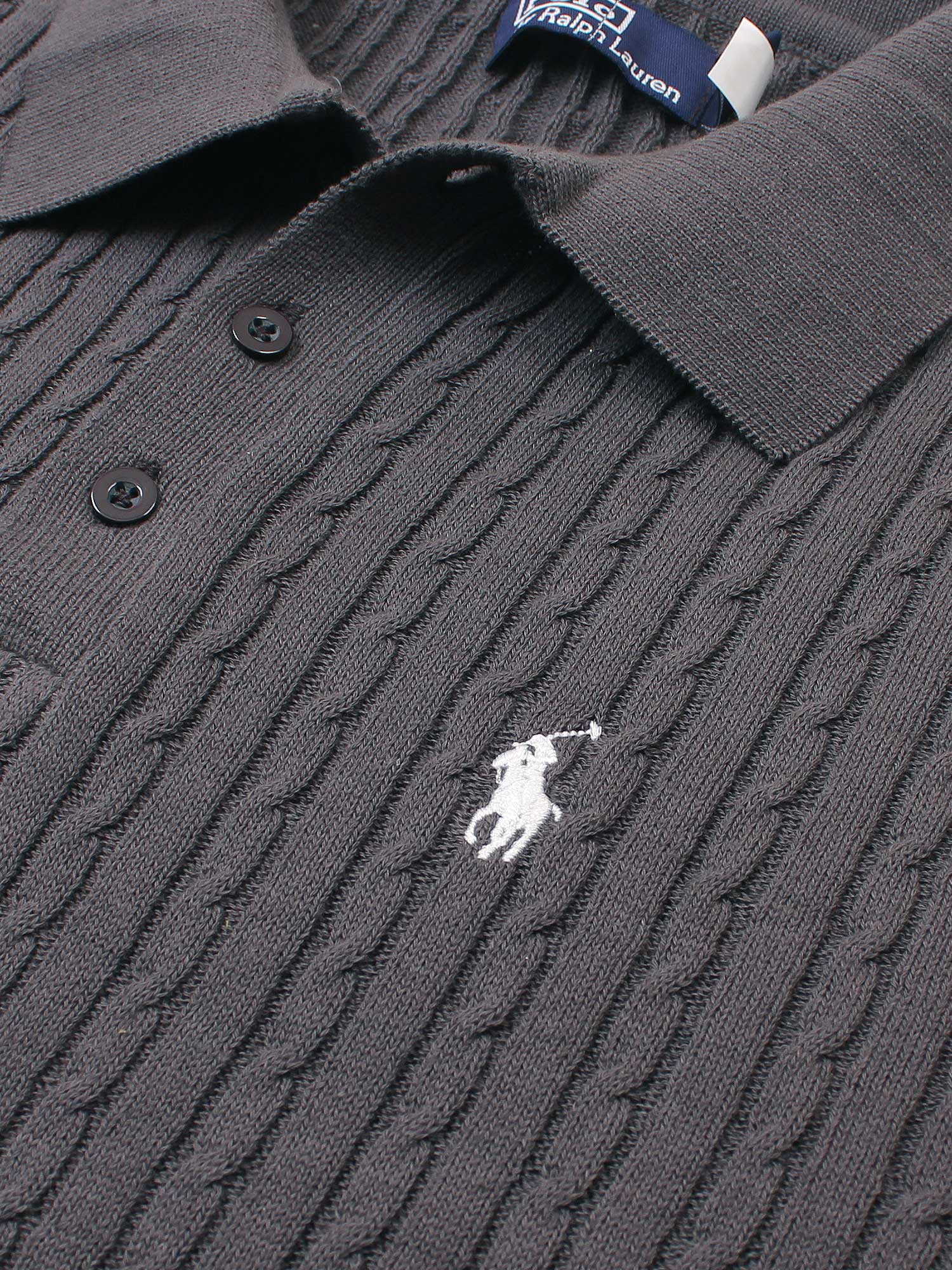 Brandahub polo shirts RL cable knit polo-grey