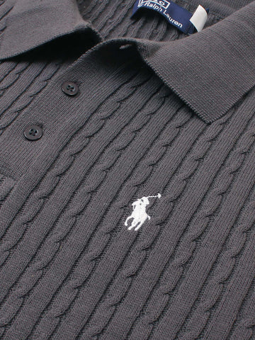 Brandahub polo shirts RL cable knit polo-grey