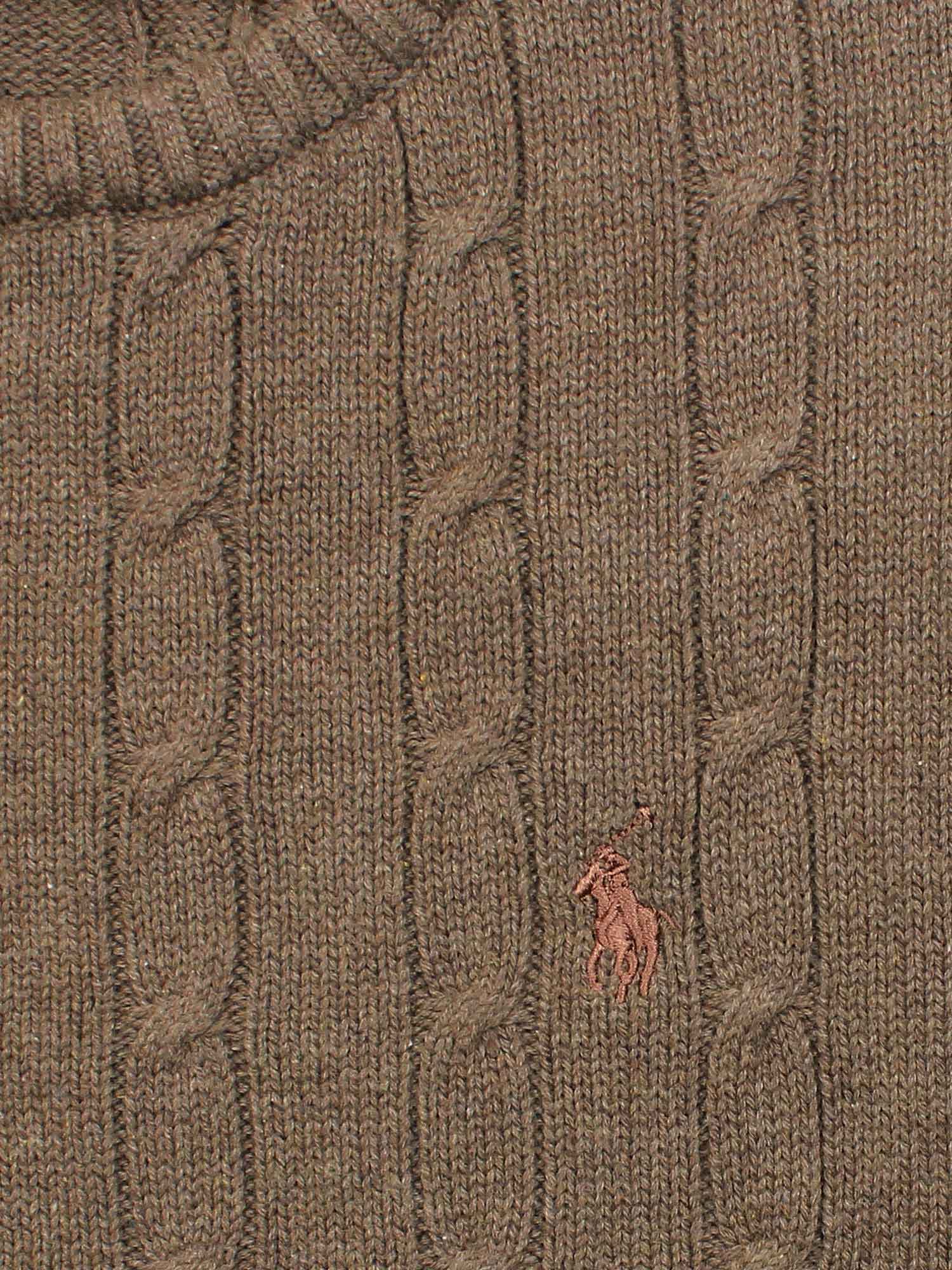 RL Cable-Knit Cotton Sweater (heather brown)