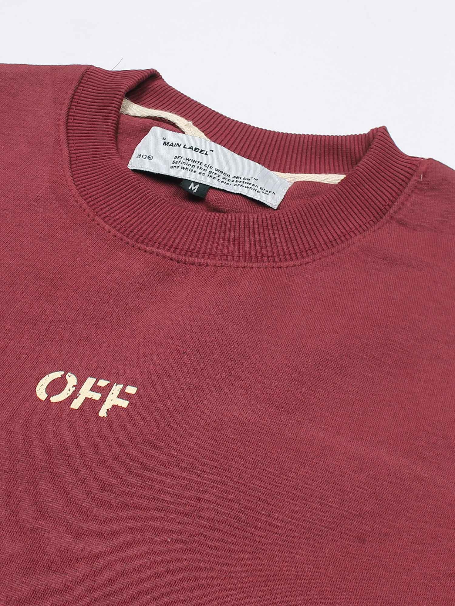 The OFF Fleece Sweatshirt (maroon) unisex