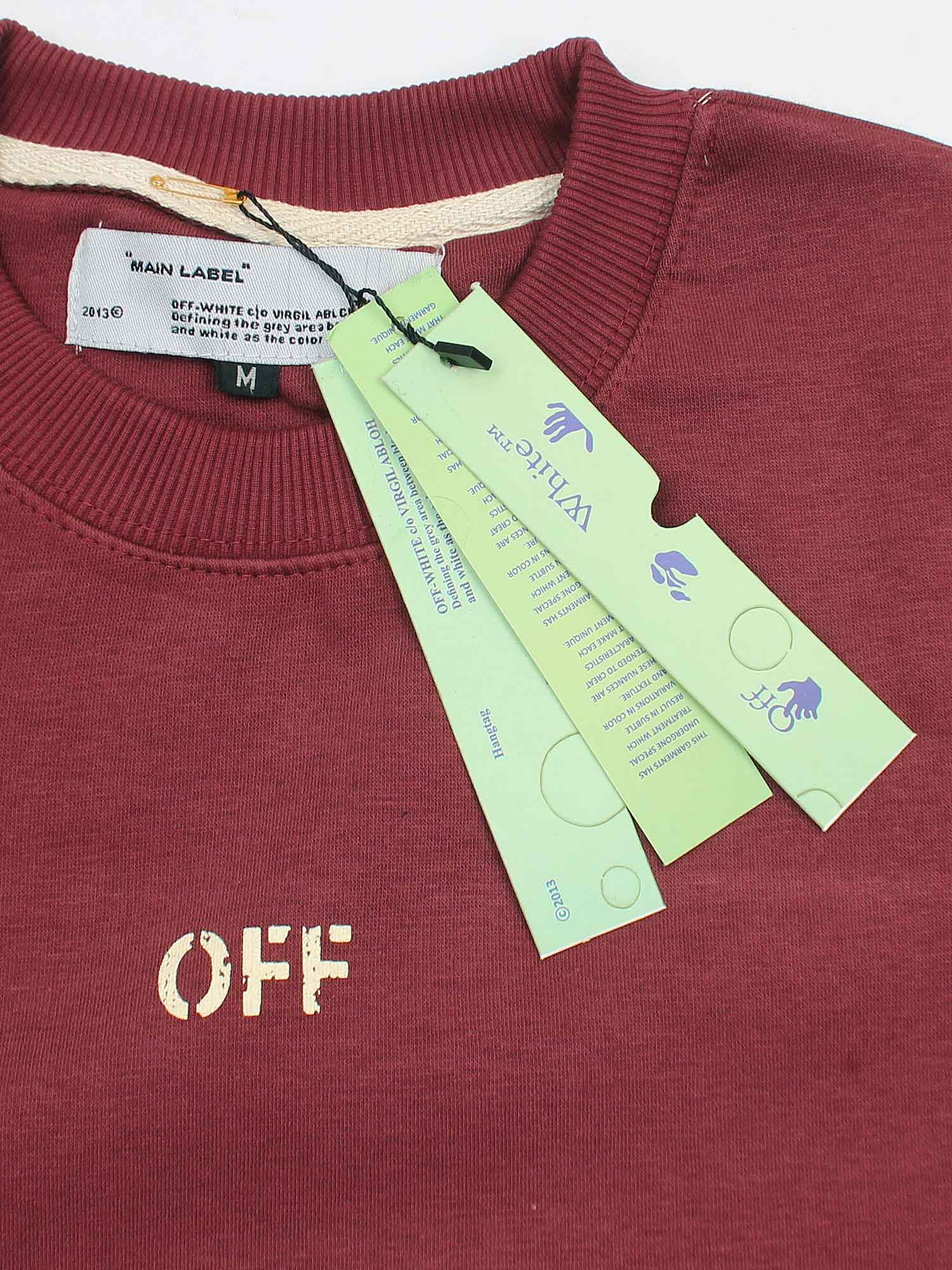 The OFF Fleece Sweatshirt (maroon) unisex