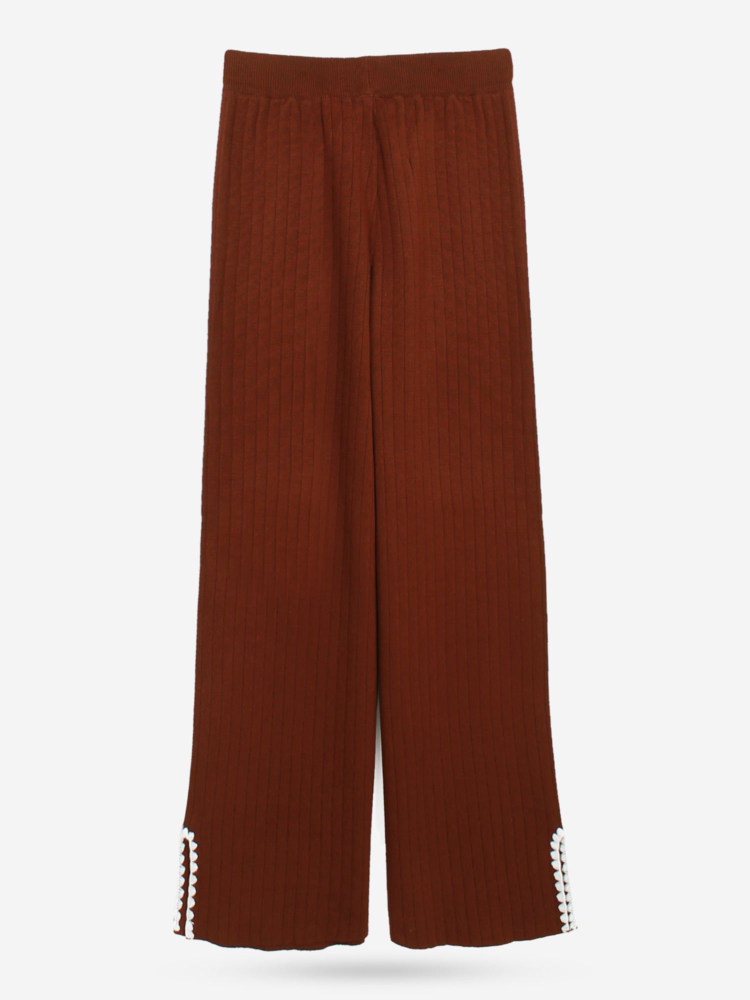 The Riviera Scallop-Trim Knit Set (rust)