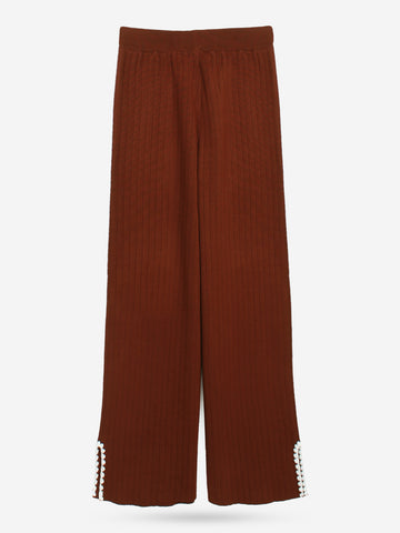 The Riviera Scallop-Trim Knit Set (rust)