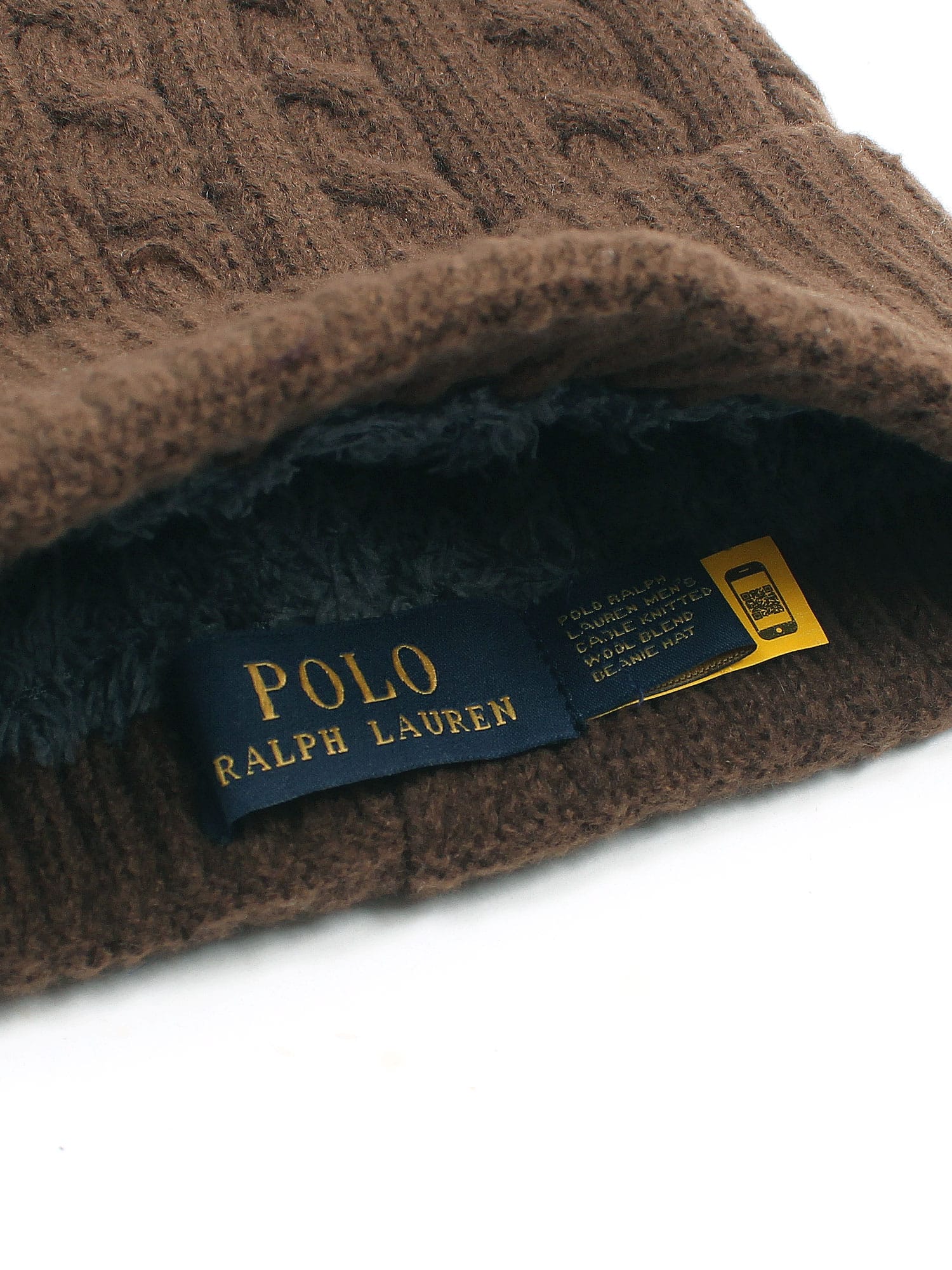 brandahub caps free size Rl Cable Knit Beanie (Brown)