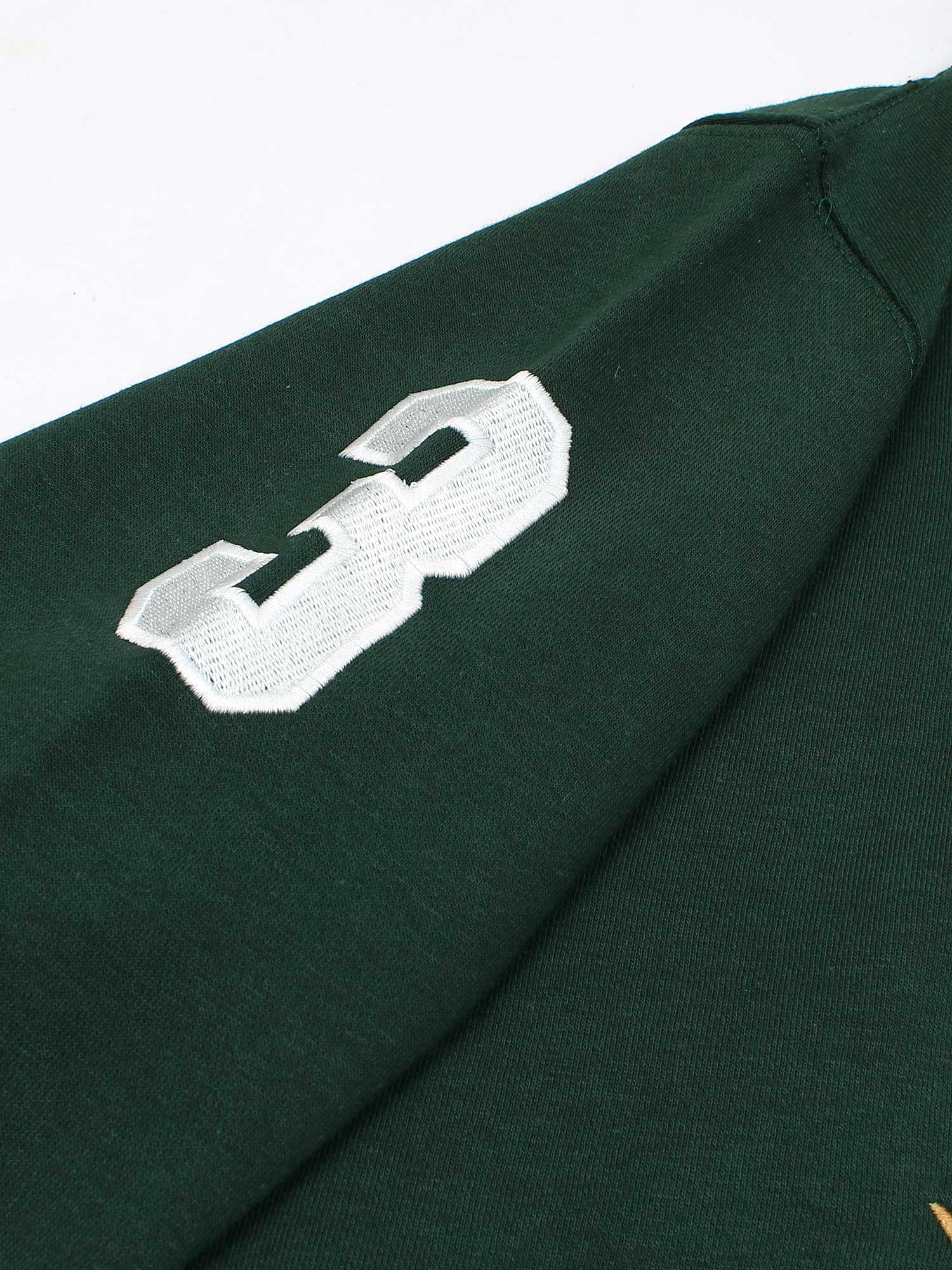 premium Rl triple pony Fleece hoodie (British green)