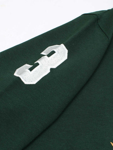 premium Rl triple pony Fleece hoodie (British green)