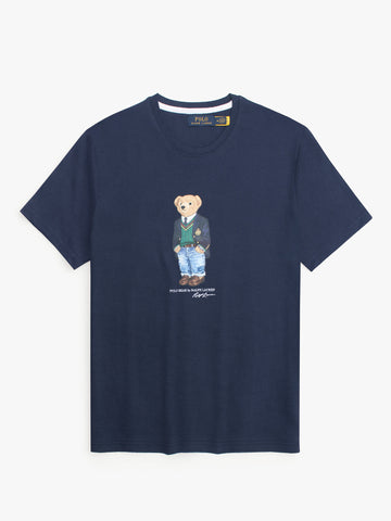 PRL bear T Shirt-navy blue