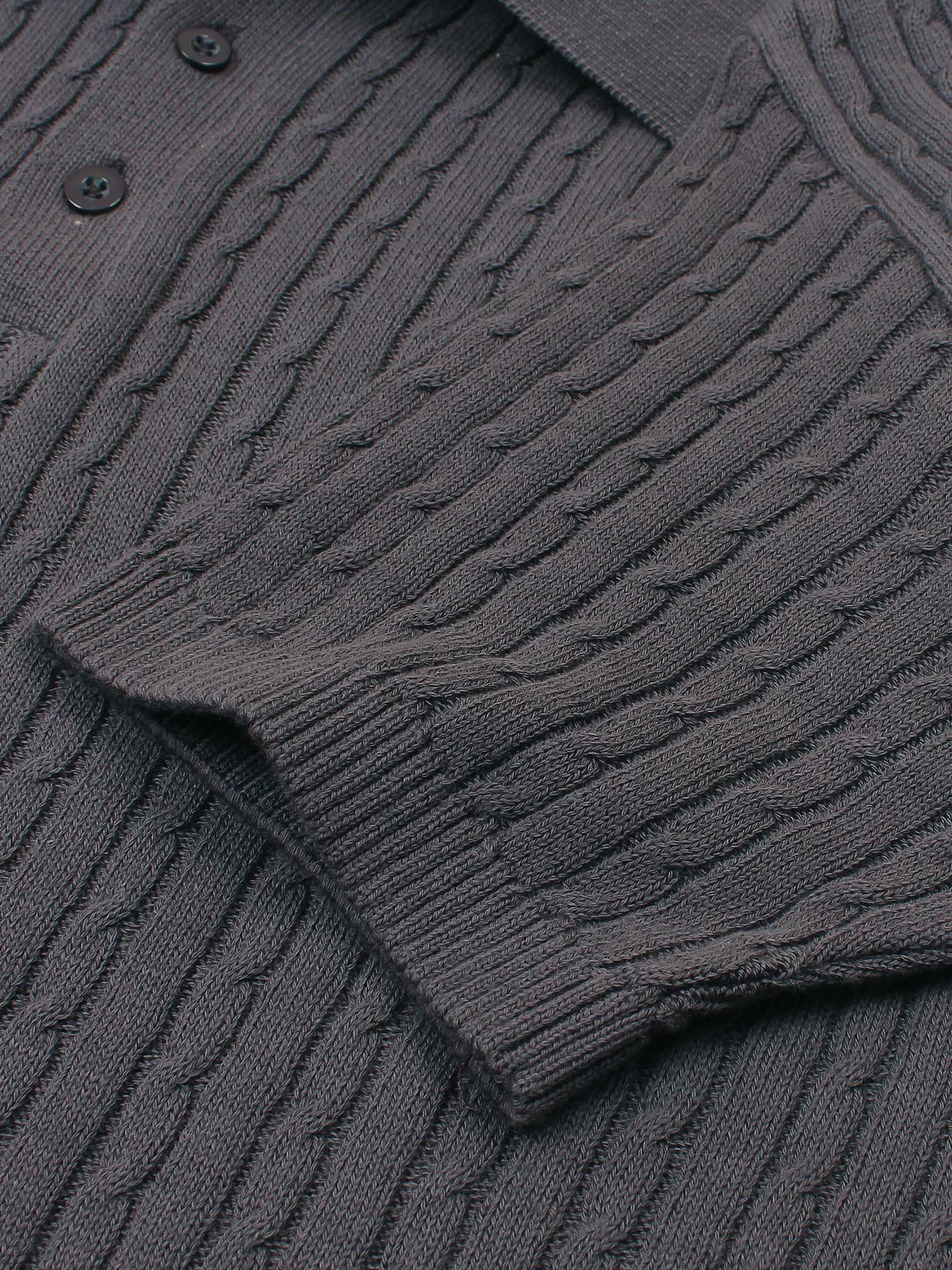 Brandahub polo shirts RL cable knit polo-grey