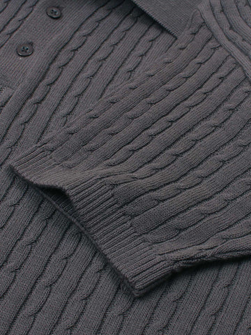 Brandahub polo shirts RL cable knit polo-grey