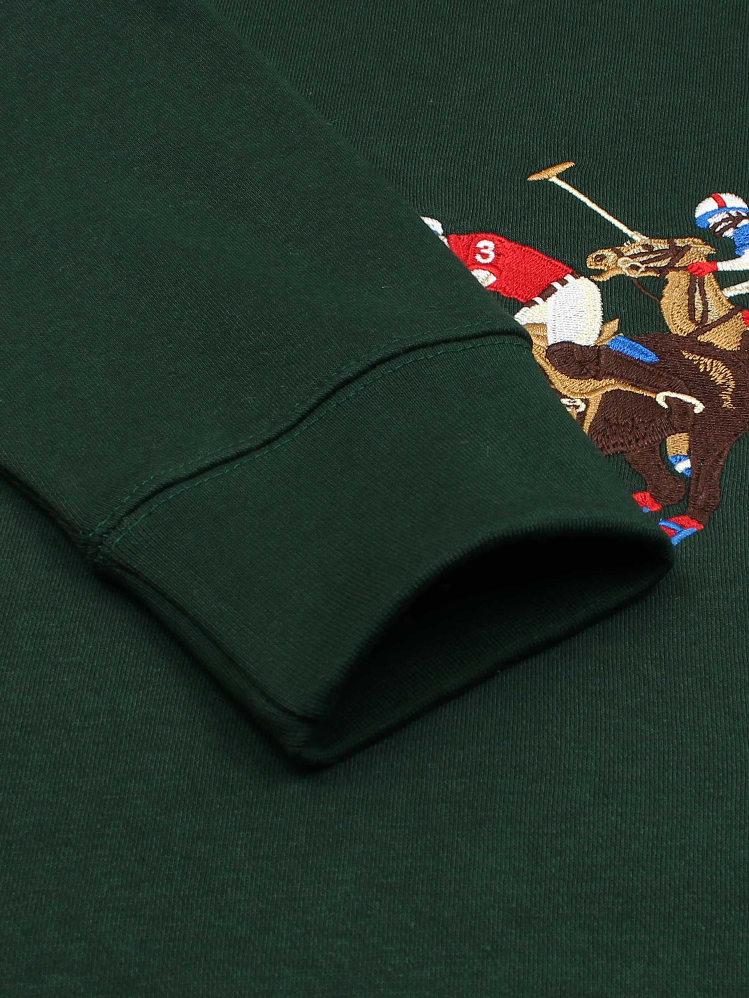 premium Rl triple pony Fleece hoodie (British green)