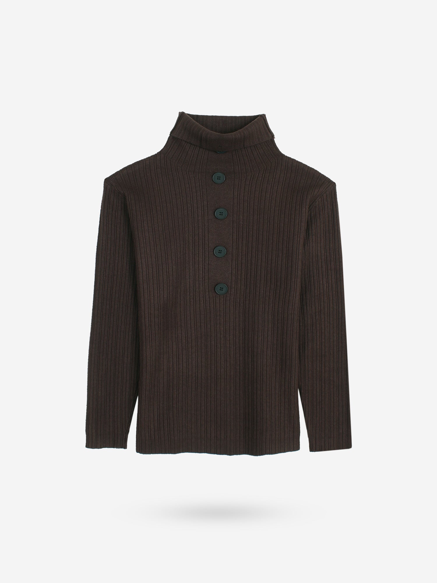 The Kensington Funnel-Neck Ribbed Set (brown)
