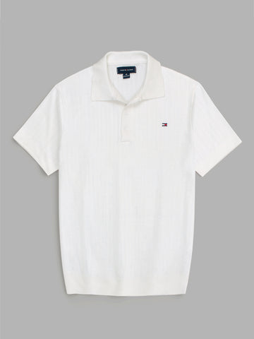 Th knit polo- white