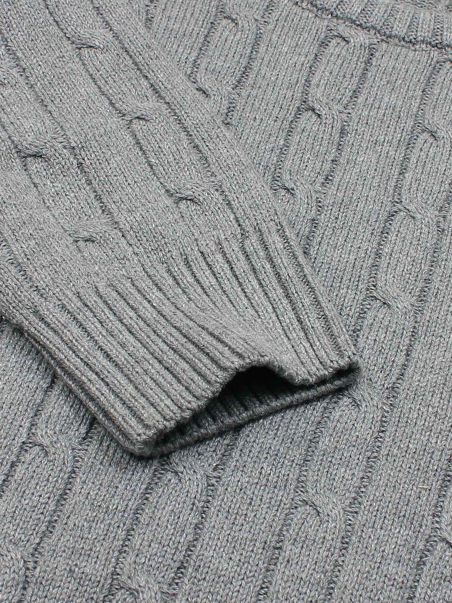 RL Cable-Knit Cotton Sweater (heather grey)
