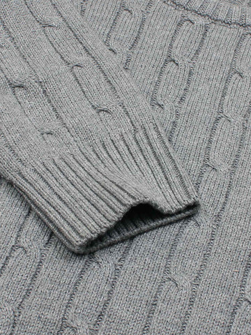 RL Cable-Knit Cotton Sweater (heather grey)