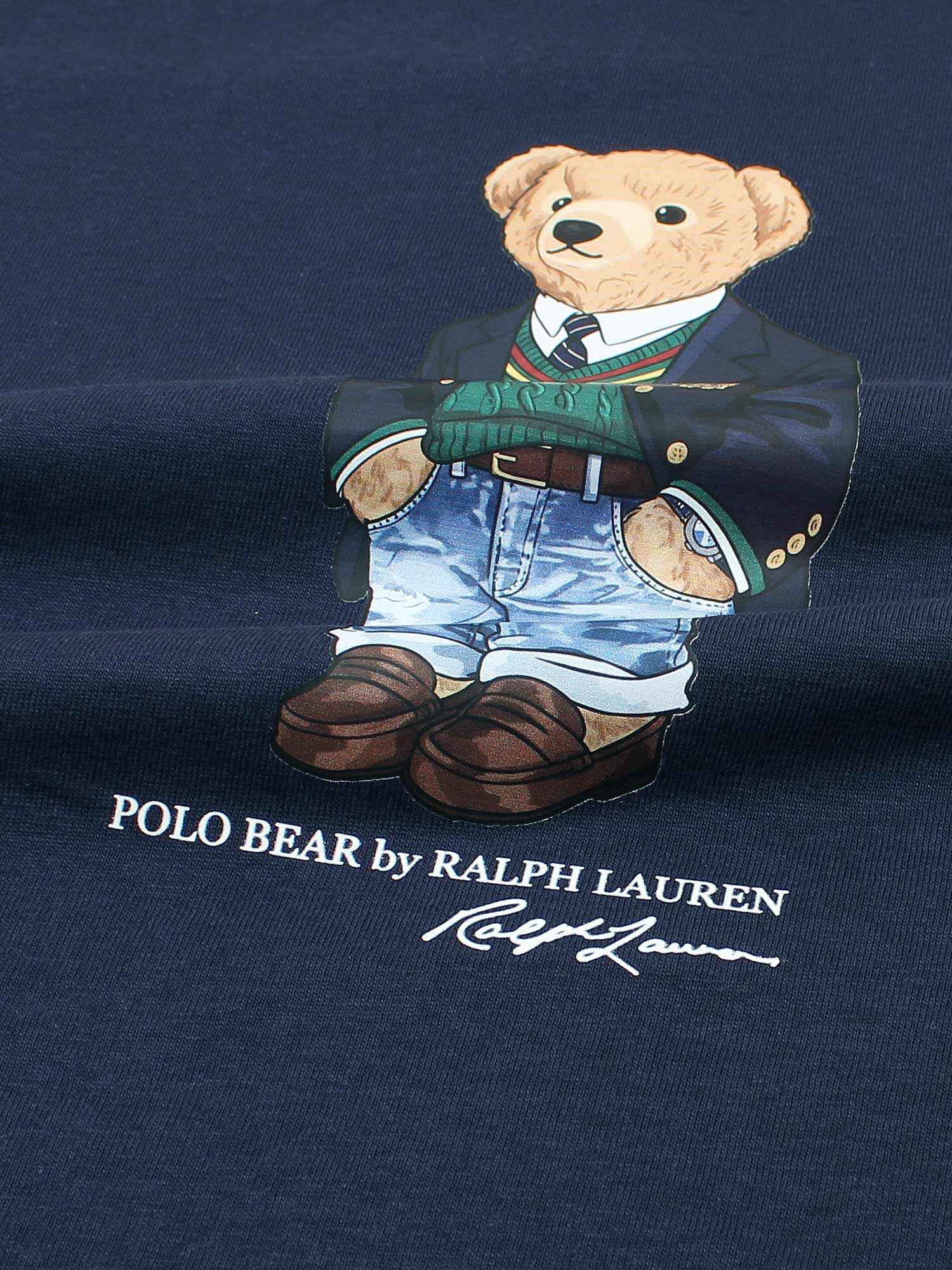 PRL bear T Shirt-navy blue