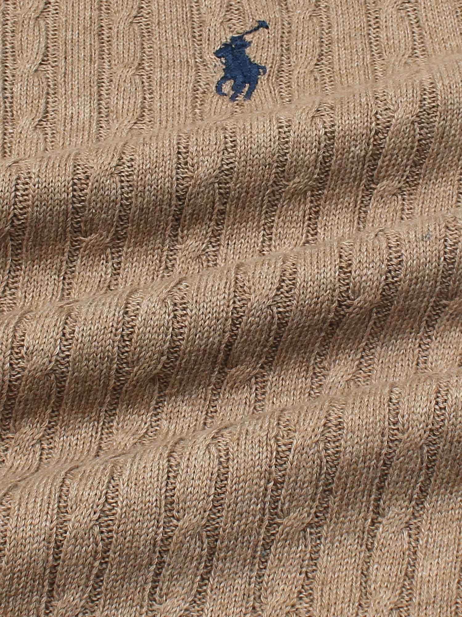 RL cable knit polo-khaki