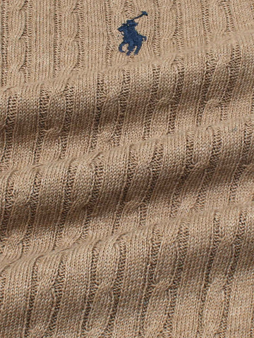 RL cable knit polo-khaki